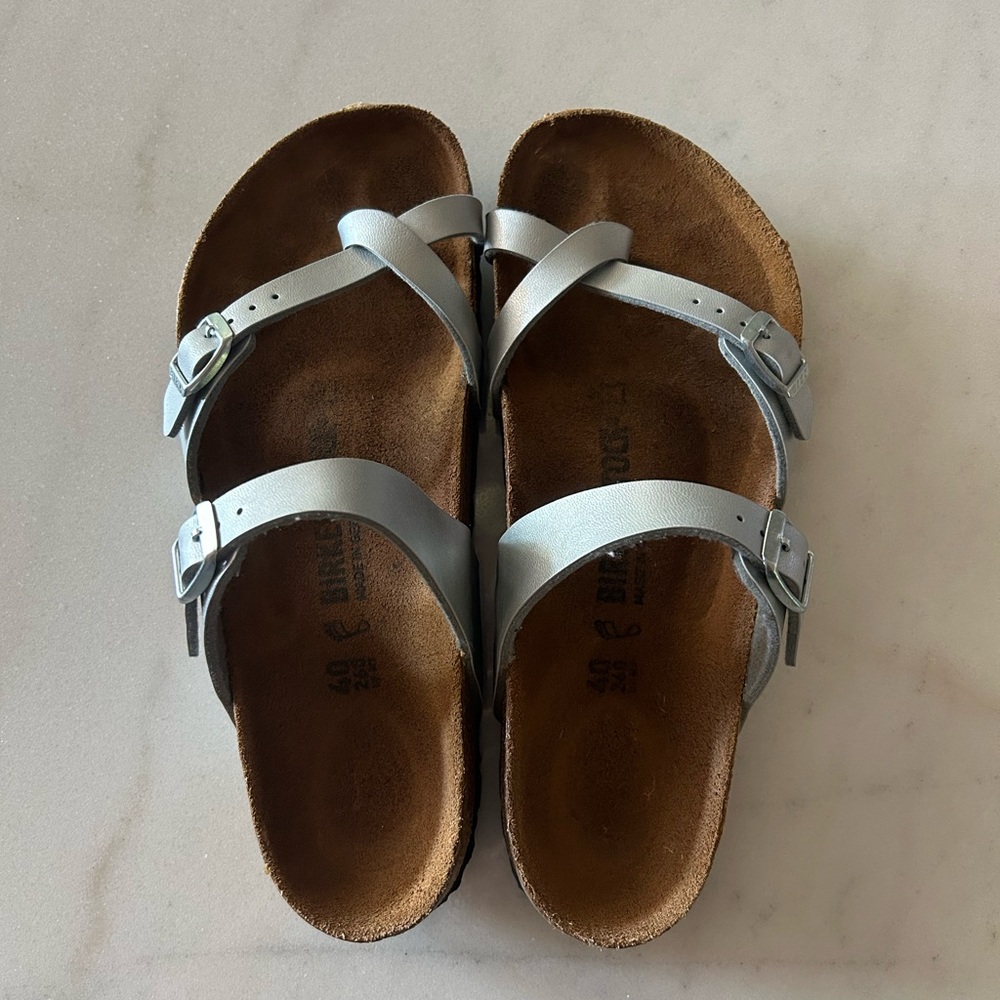 Silver Mayari Birkenstocks